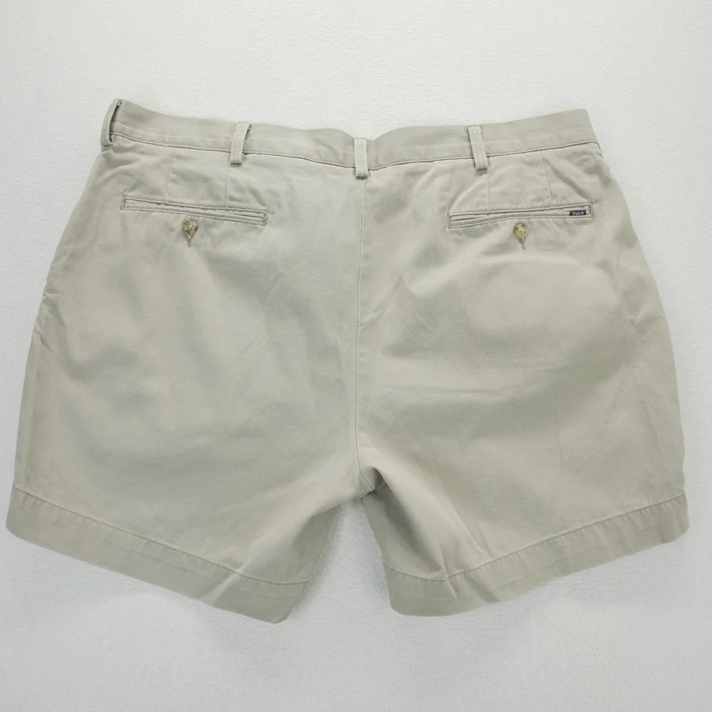 Polo Ralph Lauren Mens Classic Fit 6 Inch Chino Shorts Khaki Tan Size 40 Cotton